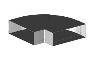 Kanál koleno nastaviteľné 150×50/45-90, pozink