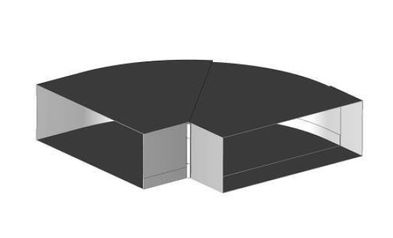 Kanál koleno nastaviteľné 200×90/45-90, pozink