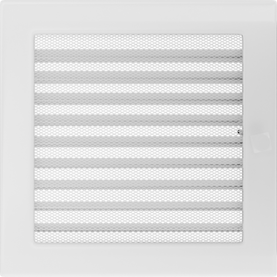 Krbová mriežka KR 22×22 cm, biela, so žalúziou, 2222/11