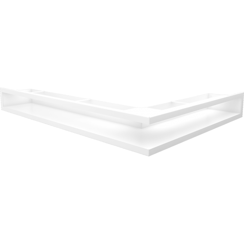 Krbová mriežka LUFT rohová 766x547x90 mm, ľavá biela