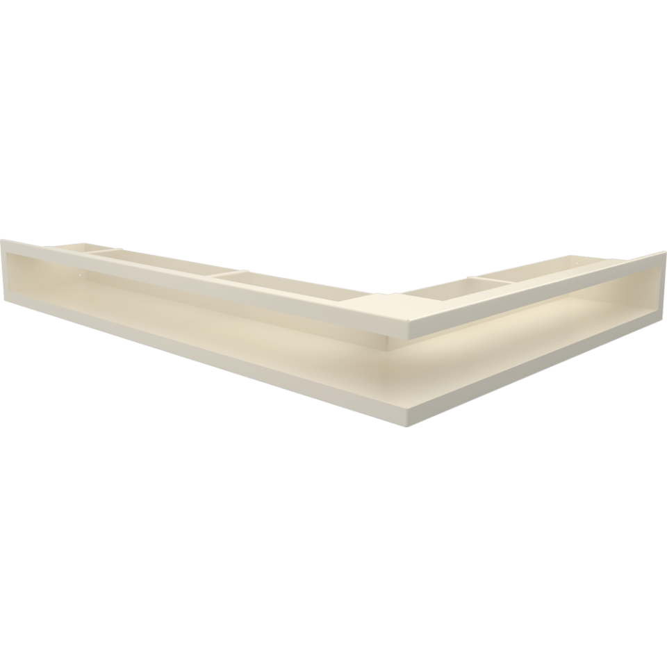 Krbová mriežka LUFT rohová 766x547x90 mm, ľavá krémová