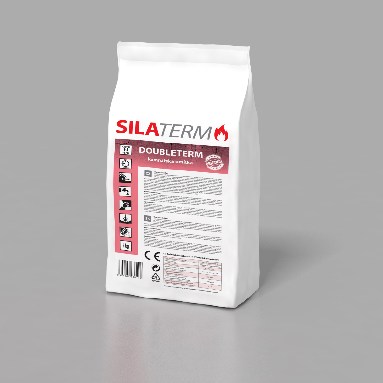 SILATERM, kachliarská omietka DOUBLETERM, zrnitosť 0-0,5mm, 5kg